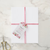 Roze Rode Rozen Waterverf Bloem Bruiloft Feest Cadeaulabel (Met Touw)