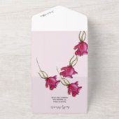 Roze rode rozen Waterverf handgeschilderd All In One Uitnodiging (Buitenkant)