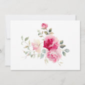  roze rode rozen Waterverf Vrijgezellenfeest Kaart (Achterkant)