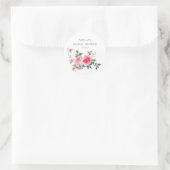  roze rode rozen Waterverf Vrijgezellenfeest Ronde Sticker (Tas)