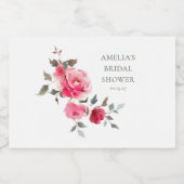 roze rode rozen Waterverf Vrijgezellenfeest Sparkling Wijnetiket (Enkel label)