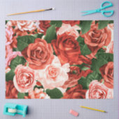 Roze rode rozen willekeurige regelingen Floral Pat Tissuepapier (Craft)