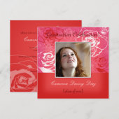 Roze/rode rozenuitvindingen kaart (Voorkant / Achterkant)