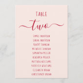 Roze & Rode Script Eenvoudige Moderne Zitplaatskaa (Voorkant)