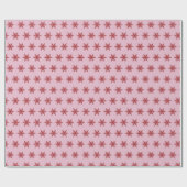 Roze/rode sneeuwvlok cadeaupapier (Vlak)