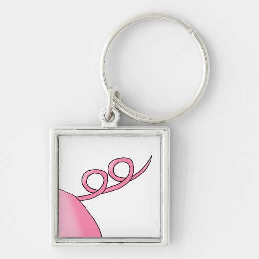 Roze rode staart sleutelhanger (Voorkant)