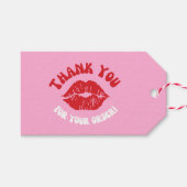 Roze rode sterren Aangepaste zakelijke Logo Social Cadeaulabel (Voorkant (Horizontaal))