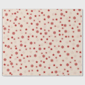 Roze Rode Sterren Sneeuwvlok Sparkle Holiday Gift Cadeaupapier (Vlak)