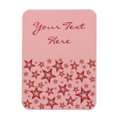 Roze rode sterren 'Tekst' flexibele magneet (Verticaal)