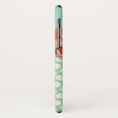 Roze rode Stippen Floral Monogram Initiaal Girly Case-Mate iPhone Case (Achterkant/links)