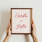Roze & Rode Streep Kaarten en Cadeaus Bord Poster