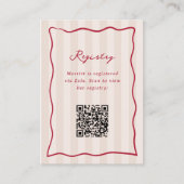 Roze & Rode Streep Vrijgezellenfeest Registry Informatiekaartje (Voorkant)