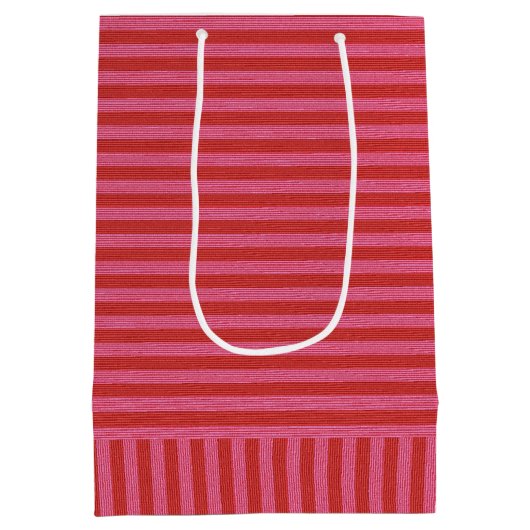 Roze rode streep vrolijk en heldere kerstvakantie medium cadeauzakje (Achterkant)