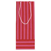 Roze rode streep vrolijk en heldere kerstvakantie wijn cadeautas (Achterkant)