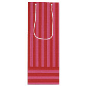 Roze rode streep vrolijk en heldere kerstvakantie wijn cadeautas (Voorkant)