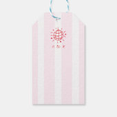 Roze & Rode Strepen Disco Dankjewel Bruidsdouche Cadeaulabel (Achterkant)