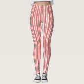 Roze Rode Strepen Leggings (Voorkant)