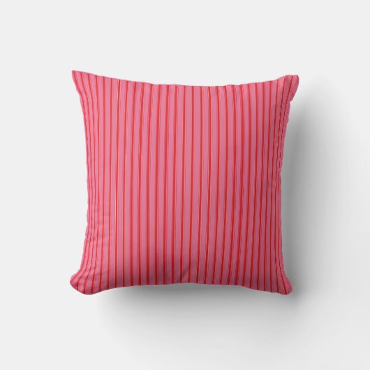 Roze Rode Strepen, Modern, Elegante Worp Kussen (Voorkant)