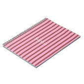 Roze Rode Strepen Notitieboek (Linkerzijde)