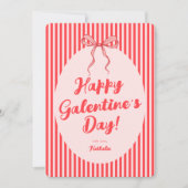 Roze Rode Strik Galentine's Valentijnsdag Kaart (Voorkant)