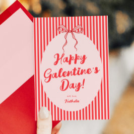 Roze Rode Strik Galentine's Valentijnsdag Kaart