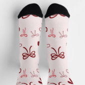Roze Rode Strik Kerstsokken Sokken (Top)