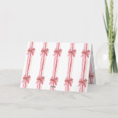 Roze rode strikken Kerstmis Feestdagen Kaart (Achterkant)