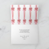 Roze rode strikken Kerstmis Feestdagen Kaart (Binnen)