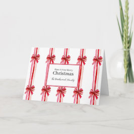 Roze rode strikken Kerstmis Feestdagen Kaart