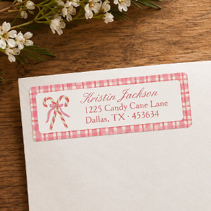 Roze & Rode Suikerstok Envelope Retour Etiket