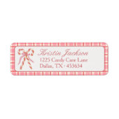 Roze & Rode Suikerstok Envelope Retour Etiket (Voorkant)