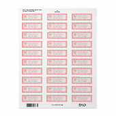 Roze & Rode Suikerstok Envelope Retour Etiket (Full Sheet)