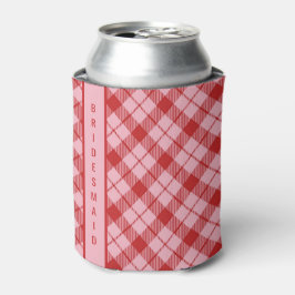 Roze + Rode Tartan Blikjeskoeler