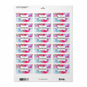 Roze rode textuur etiket (Full Sheet)