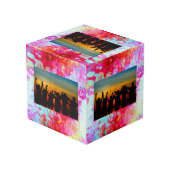 Roze rode textuur kubus (Achter hoekig)