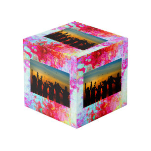 Roze rode textuur kubus