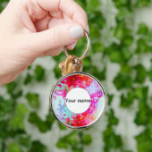 Roze rode textuur sleutelhanger (Hand)