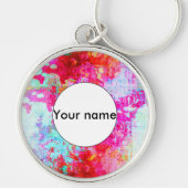 Roze rode textuur sleutelhanger (Voorkant)