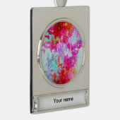 Roze rode textuur verzilverd banner ornament (Rechts)