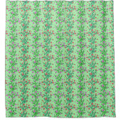 Roze rode trailing bloemenprint douchegordijn (Voorkant)