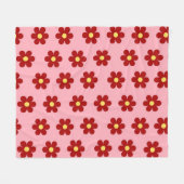 Roze Rode Tropische Bloemen Botanische lente zomer Fleece Deken (Voorkant (Horizontaal))