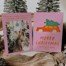  Roze Rode Truck Funky Abstracte Kerst