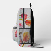 Roze Rode Tulp Tulpen Waterverf Meisjes Rugzak (Rechts)