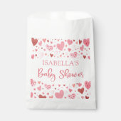 Roze Rode Valentijn Een Kleine Liefje Baby shower Bedankzakje (Voorkant)
