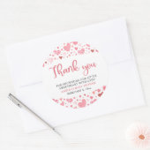 Roze Rode Valentijn Een Kleine Liefje Baby shower Ronde Sticker (Envelop)