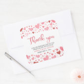 Roze Rode Valentijn Een Kleine Liefje Baby shower Vierkante Sticker (Envelop)