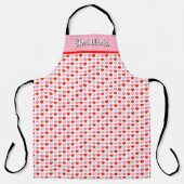Roze & Rode Valentijn Hartpatroon Aangepaste Naam Schort (Voorkant)