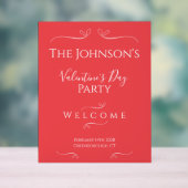 Roze Rode Valentijnsdag Feest Welkom Acryl Bord (Neutraal)