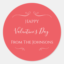 Roze rode Valentijnsdag Ronde Sticker