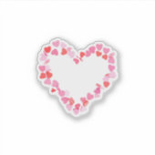 Roze Rode Verspreide Hart Confetti Liefdespatroon Sticker (Voorkant)